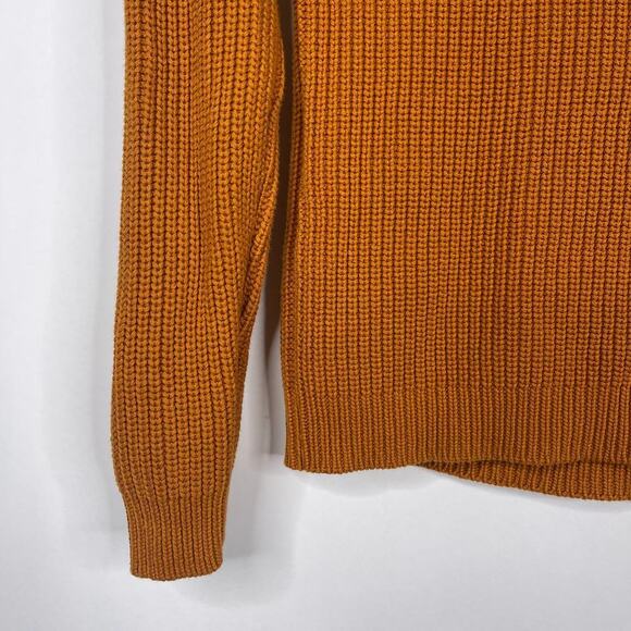2/$30 ZARA Purl Knit Cotton Turtle Neck Sweater Medium Orange Long Sleeve #6174 - Picture 8 of 14